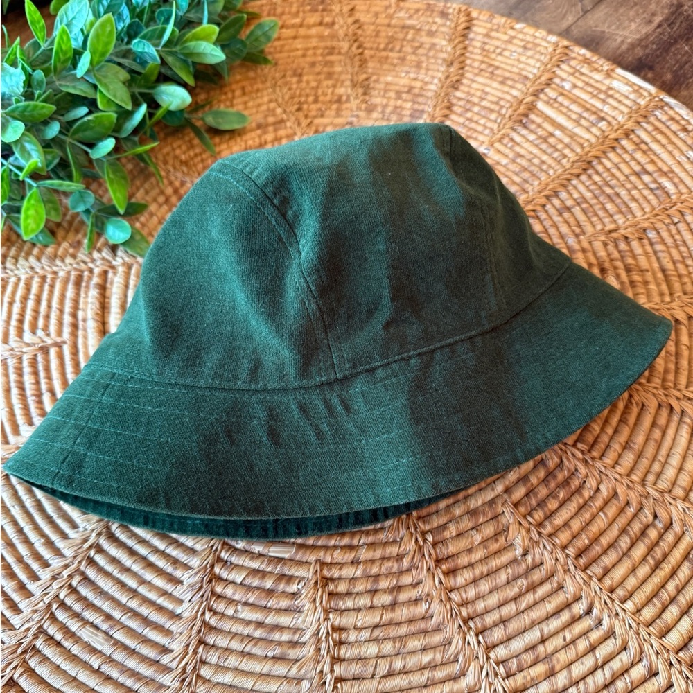 Talbots Dark Green Velvet Bucket Hat